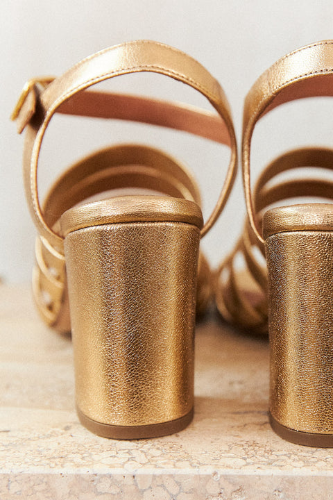 PINA GOLD HEEL PUMPS